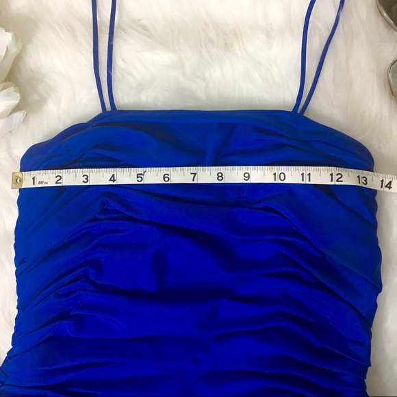 Royal Blue Ruffled Prom Dresd - Picture 5 of 8